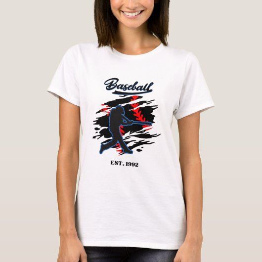 Baseball Silhouette Graphic Design – EST. 1992  T-shirt (Voorkant)