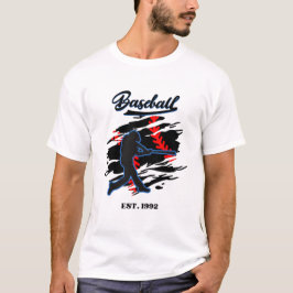 Baseball Silhouette Graphic Design – EST. 1992  T-shirt