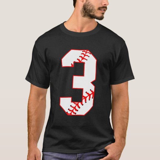 Baseball Sister Ik ben hier voor nummer 3 T-shirt (Voorkant)
