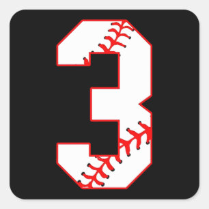 Baseball Sister ik ben hier voor Nummer Player 3 Vierkante Sticker