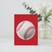 Baseball - Sjabloon-honkballen voor sport op rood Briefkaart (Staand voorkant)