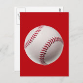 Baseball - Sjabloon-honkballen voor sport op rood Briefkaart (Voorkant / Achterkant)