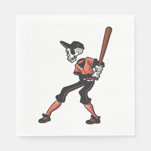 Baseball skelet ontwerp voor honkbalspelers servet (Voorkant)