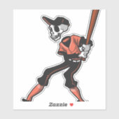 Baseball skelet ontwerp voor honkbalspelers sticker (Vel)