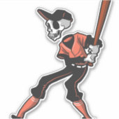 Baseball skelet ontwerp voor honkbalspelers sticker (Voorkant)