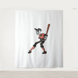 Baseball skelet ontwerp voor honkbalspelers wandkleed