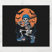 Baseball Skeleton Halloween Baseball Halloween Bier Etiket (Enkel label)