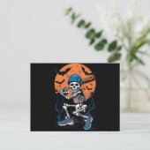 Baseball Skeleton Halloween Baseball Halloween Briefkaart (Staand voorkant)