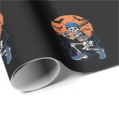 Baseball Skeleton Halloween Baseball Halloween Cadeaupapier (Rol Hoek)