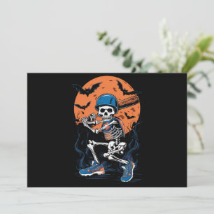 Baseball Skeleton Halloween Baseball Halloween Kaart