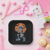 Baseball Skeleton Halloween Baseball Halloween Papieren Bordje (Feest)