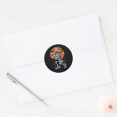 Baseball Skeleton Halloween Baseball Halloween Ronde Sticker (Envelop)