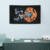 Baseball Skeleton Halloween Baseball Halloween Spandoek (Beurs)