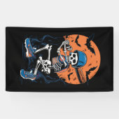 Baseball Skeleton Halloween Baseball Halloween Spandoek (Horizontaal)