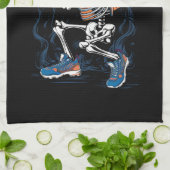 Baseball Skeleton Halloween Baseball Halloween Theedoek (Gevouwen)