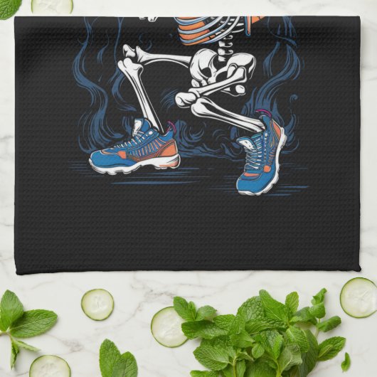 Baseball Skeleton Halloween Baseball Halloween Theedoek (Gevouwen)