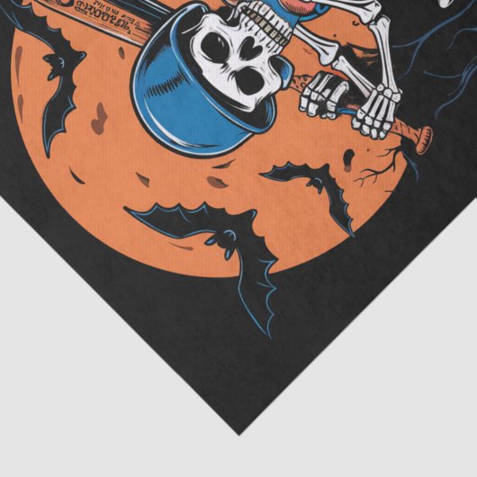 Baseball Skeleton Halloween Baseball Halloween Tissuepapier (Detail)