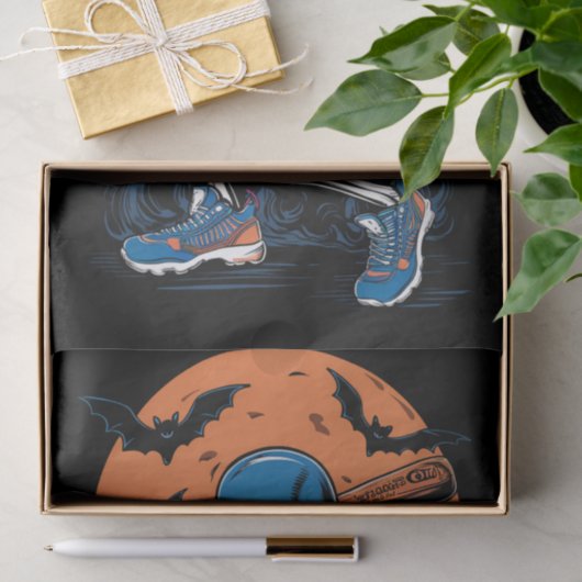 Baseball Skeleton Halloween Baseball Halloween Tissuepapier (Geschenk)