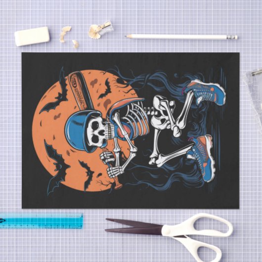 Baseball Skeleton Halloween Baseball Halloween Tissuepapier (Craft)