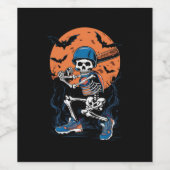 Baseball Skeleton Halloween Baseball Halloween Wijn Etiket (Enkel label)