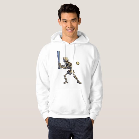 Baseball Skeleton Halloween Hoodie (Voorkant volledig)