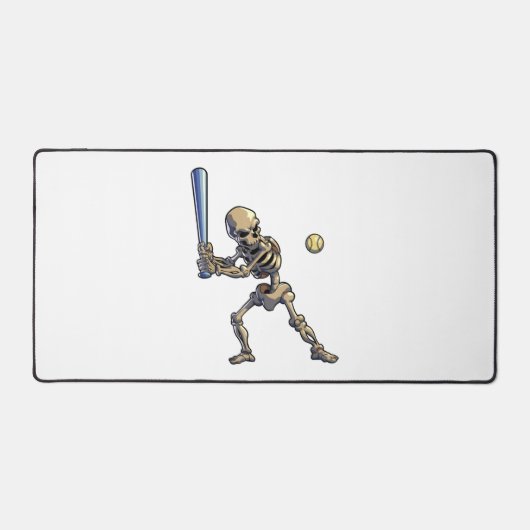 Baseball Skeleton Halloween Mannen Boys Baseball Bureaumat (Voorkant)