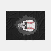 Baseball Skeleton Halloween Mannen Boys Baseball H Fleece Deken (Voorkant (Horizontaal))