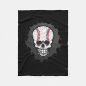 Baseball Skeleton Halloween Mannen Boys Baseball H Fleece Deken (Voorkant)