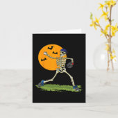 Baseball Skeleton Halloween Mannen Boys Baseball H Kaart (Gele Bloem)