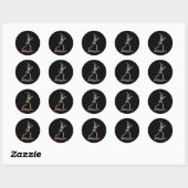 Baseball Skeleton Halloween Mannen Boys Baseball H Ronde Sticker (Vel)