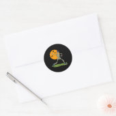 Baseball Skeleton Halloween Mannen Boys Baseball H Ronde Sticker (Envelop)