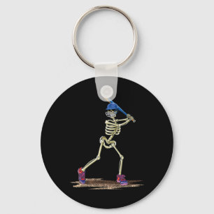 Baseball Skeleton Halloween Mannen Boys Baseball H Sleutelhanger
