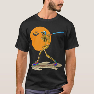Baseball Skeleton Halloween Mannen Boys Baseball H T-shirt