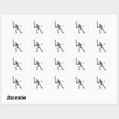 Baseball Skeleton Halloween Ronde Sticker (Vel)