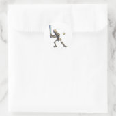 Baseball Skeleton Halloween Ronde Sticker (Tas)