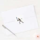 Baseball Skeleton Halloween Ronde Sticker (Envelop)