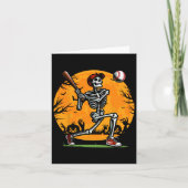 Baseball Skeleton Halloween Spooky Boys Baseball P Kaart (Voorkant)