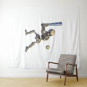 Baseball Skeleton Halloween Wandkleed (In Situ (horizontaal))