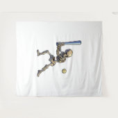 Baseball Skeleton Halloween Wandkleed (Voorkant (horizontaal))