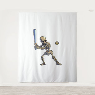 Baseball Skeleton Halloween Wandkleed