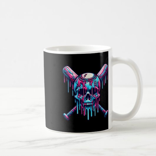 Baseball Skull Drip Baseball Drip Baseball Ice Cre Koffiemok (Rechts)