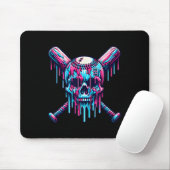 Baseball Skull Drip Baseball Drip Baseball Ice Cre Muismat (Met muis)