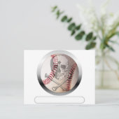 Baseball Skull en Crossbones Briefkaart (Staand voorkant)