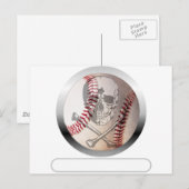 Baseball Skull en Crossbones Briefkaart (Voorkant / Achterkant)
