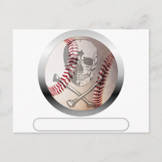Baseball Skull en Crossbones Briefkaart
