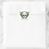 Baseball Skull Ronde Sticker (Tas)