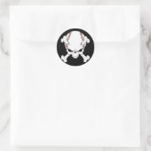 Baseball Skull Ronde Sticker (Tas)