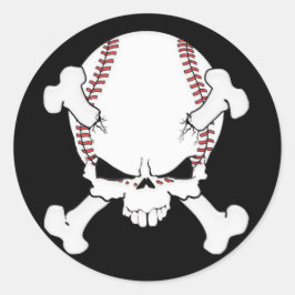 Baseball Skull Ronde Sticker