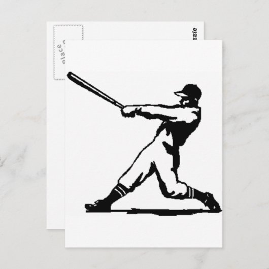 Baseball slaat briefkaart (Voorkant / Achterkant)