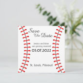 Baseball slaat de datum op save the date (Staand voorkant)